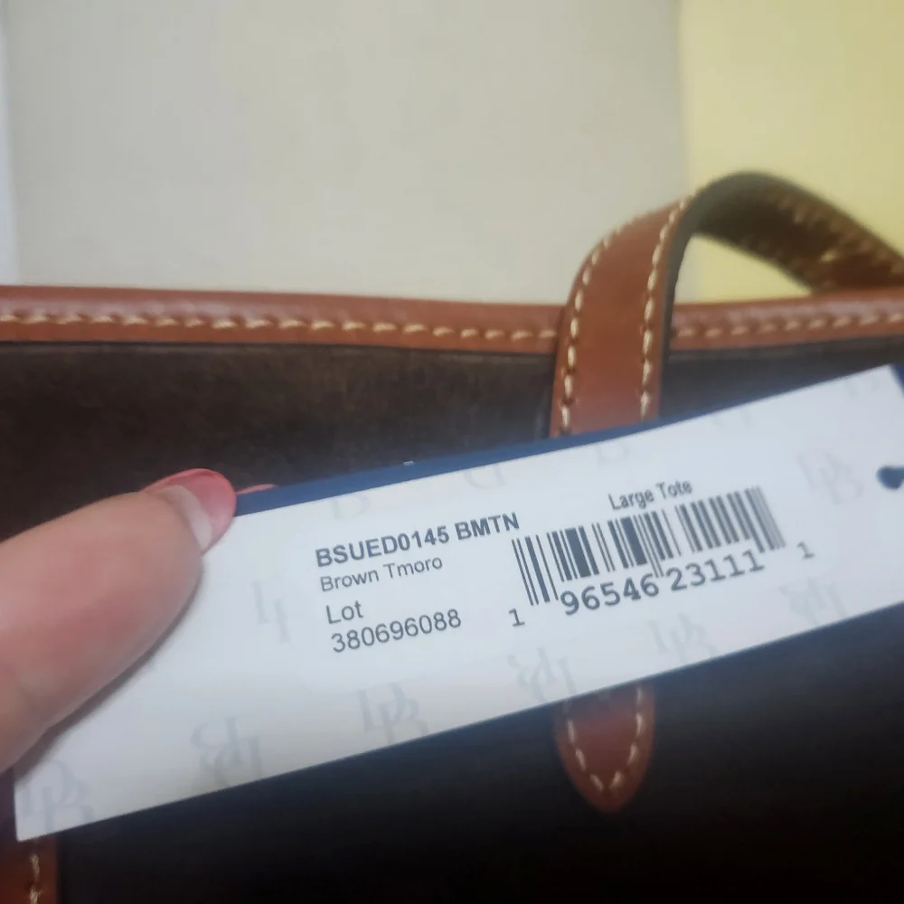 Dooney & Bourke Dark Brown Archives 1997 Suede LargeTote - Picture 3 of 5